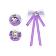 thumbnail image 3 of INSPIRE CHIC Women's Long Webbing with Lace Trim Rhinestone Bow Brooch Purple One Size, 3 of 5