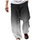 thumbnail image 2 of Pantalones largos de verano para hombre, informales, a la moda, con estampado degradado, cintura elástica, rectos, 2 of 5
