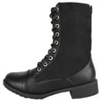 thumbnail image 2 of Forever Women Shoes Combat Army Style Boots Lace Up Side Zipper Booties Black Leather / Suede 8.5, 2 of 4