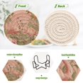 thumbnail image 2 of 6 Pcs Drink Coasters with Holder 3.94in Woven Coasters for Drinks Flamingos in Tropical Garden Coaster Set for Protection Table, 2 of 7