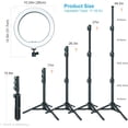 thumbnail image 6 of LINCO Dimmable 10in Ring Light Heavy Duty Selfie Stick Tripod Bluetooth Remote 60" for Live Streaming YouTube Video Photography, 6 of 11