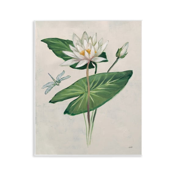 Stupell Industries Graceful Lily Pad Plants & Flowers Painting Unframed Art Print Wall Art, 11 x 14