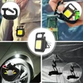 thumbnail image 4 of 1/2 Uds USB COB llavero luz de trabajo linterna luz de emergencia súper brillante, abridor de botellas, con Base magnética para acampar al aire libre, 4 of 5