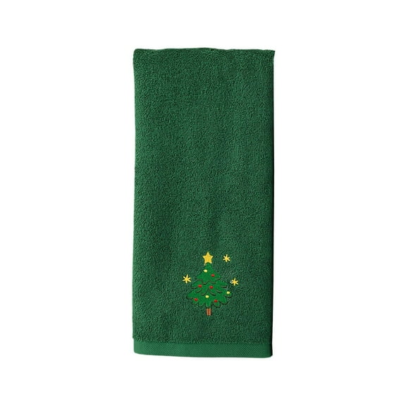 Darzheoy Christmas Hand Towel Snowman Tree Santa Claus Embroidered Cotton for Kitchen Holiday Gift Decorative Absorbent Fast Dry