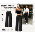thumbnail image 2 of TEMOFON Womens Sweatpants Wide Leg Sweat Pants Elastic Waisted Casual with Pockets Drawstring Workout Pants, 2 of 8