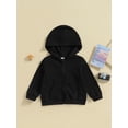 thumbnail image 2 of Bagilaanoe Toddler Baby Boy Hooded Jacket Solid Long Sleeve Zip-up Sweatshirt 12M 18M 24M 3T 4T 5T Kids Fall Casual Outwear, 2 of 8