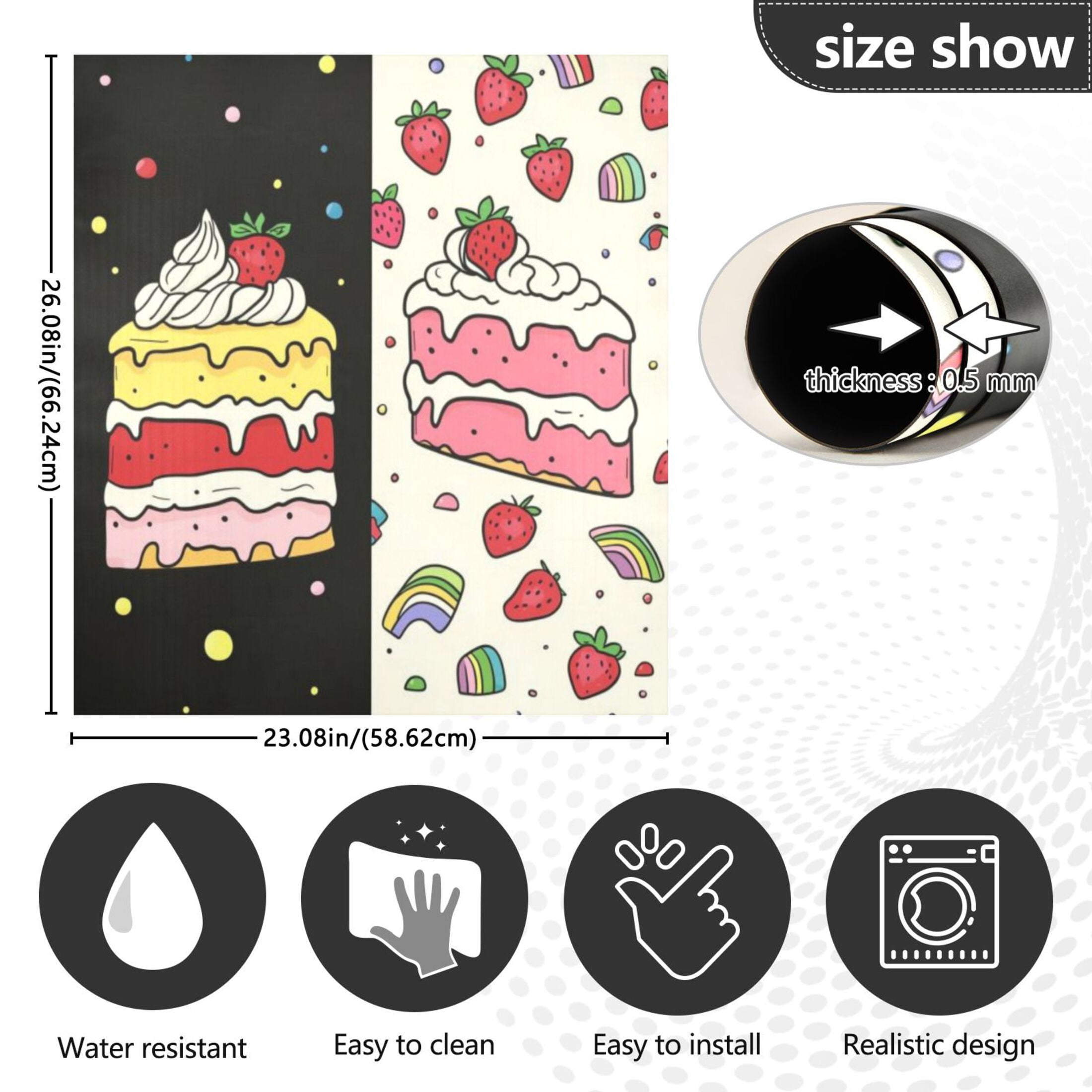 Dishwasher Magnetic Sticker 23x26 Inch Refrigerator Magnetic Sticker Washing Machine Magnetic Sticker Kitchen Panel Magnetic Sticker Home Decor Pink Cream Cake