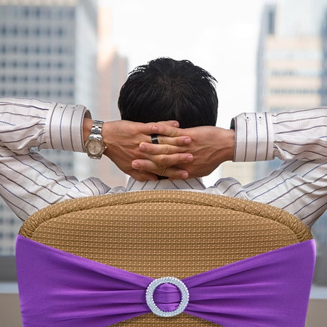 1PCS Premium Elastic Chair Sashes with Adjustable Buckle Slider, Stretchable Chair Cover Bands for Wedding Decorations, Banquet Reception Party Ceremony Chair Bows, Universal Fit Polyester Chair Ties