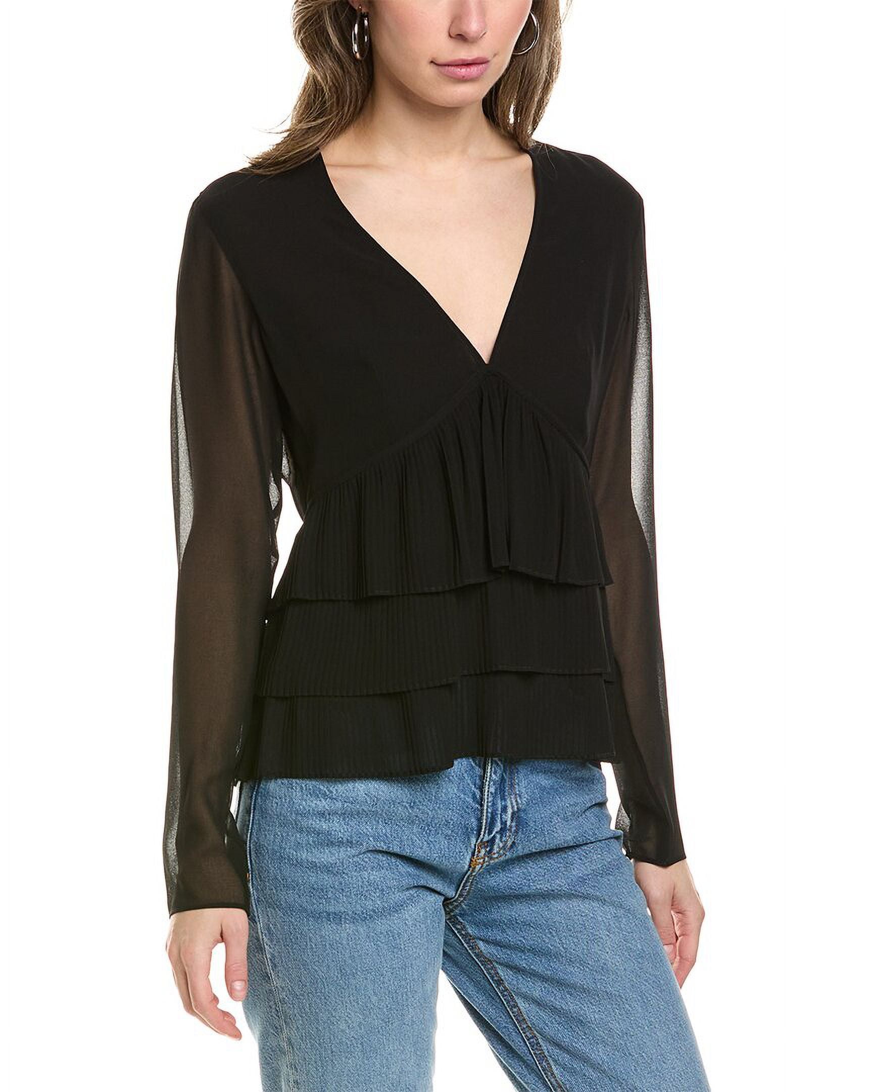 The Kooples womens Pleated Top, 0, Black - Walmart.com