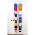 thumbnail image 2 of Cap Rack FAV | Hat Racks | Hold up to 40 caps | Over Door Organizer | Baseball Hat Organizer | Over Door Hanger | Fitted & Adjustable Caps & Visors | Door Slam Proof | 2 Straps | 20 Adj. Hooks | White, 2 of 10