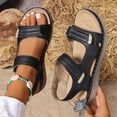 thumbnail image 4 of KEVCHE Womens Arch Support Walking Sandals, Comfortable Open Toe Wide Width Orthopedic Sandals, Adjustable Hook Loop Strap Summer Dressy Non Slip Slingback Flat Sandals, 4 of 8
