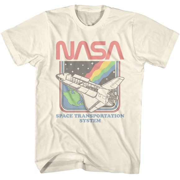 NASA Rainbow Sts Natural Adult T-Shirt