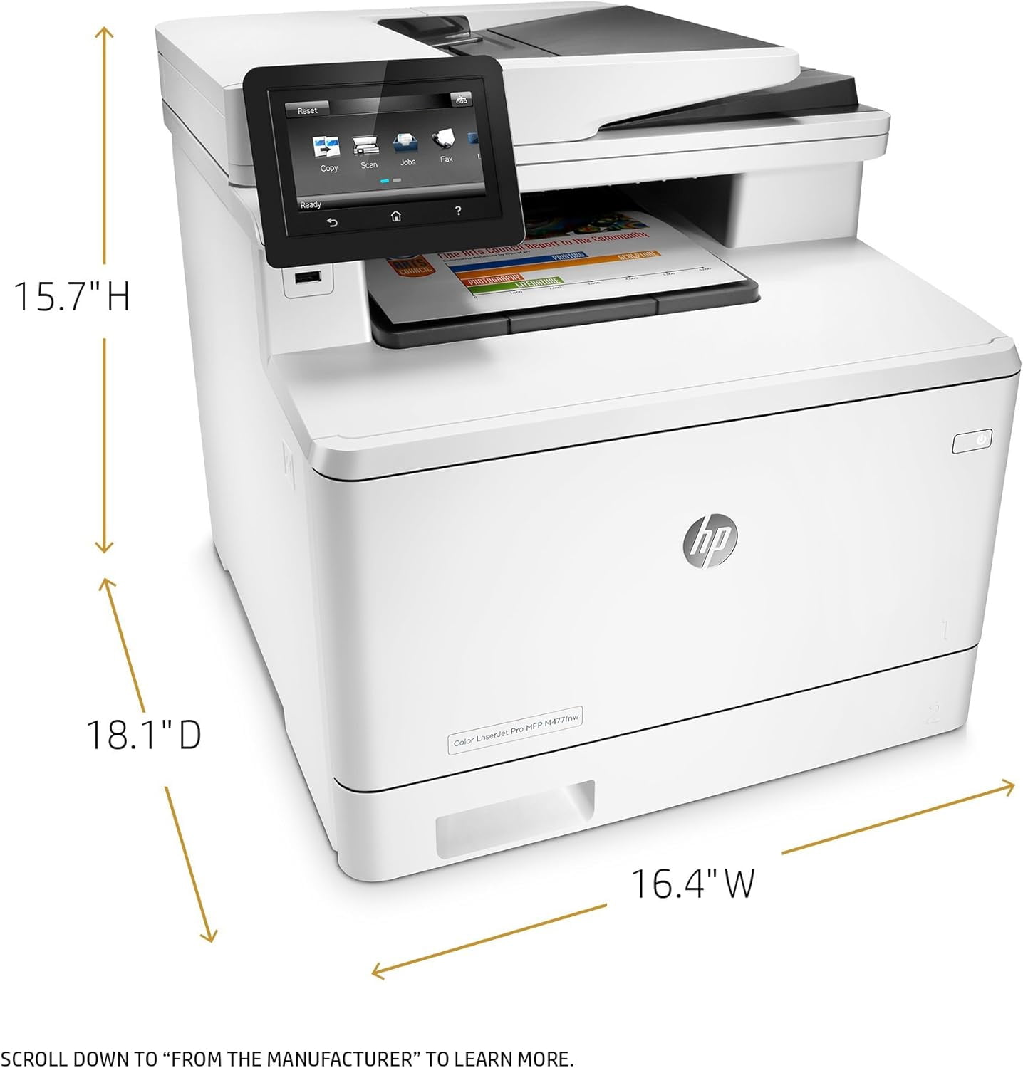 HP Laserjet Pro M477fnw Multifunction Wireless Color Laser Printer with Built-in Ethernet (CF377A) (Sold without manufacturer warranty)