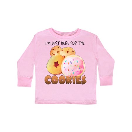 

Inktastic I m Just Here for the Cookies Gift Toddler Boy or Toddler Girl Long Sleeve T-Shirt