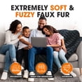 thumbnail image 5 of Cheer Collection Faux Fur Throw Blanket 108" x 88", Black, 5 of 5