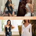 thumbnail image 4 of VASLANDA Women Plunging Deep V-Neck Strapless Backless Bodysuit Seamless Thong Full Body Shapewear for Wedding Party, 4 of 7