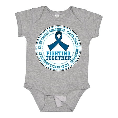 

Inktastic Fighting Together- Colon Cancer Awareness Dark Blue Ribbon Gift Baby Boy or Baby Girl Bodysuit