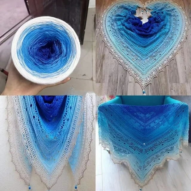 250g Wool Mixed Strands Gradient Color Hand-wound Crochet Shawl Blanket DIY Autumn/winter Hand-knitted Scarf Sweater Wool Thread