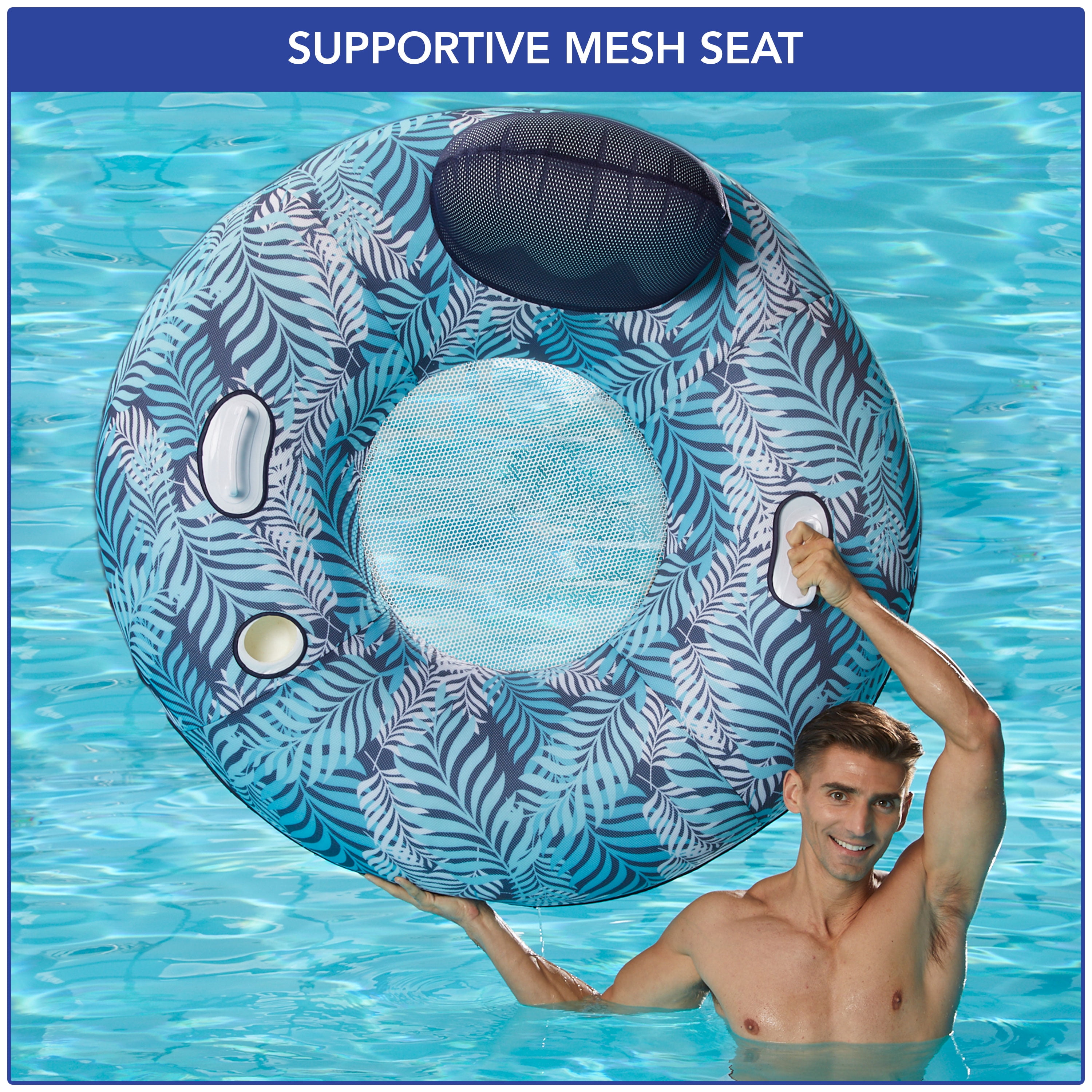 Aqua Leisure Oversized Blue Adult Cooling Pool Float and Lake Tube, Unisex,15 Years and up