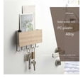 thumbnail image 4 of Organizador de pared - Ganchos para llaves y bandeja para almacenamiento de acero + madera - Estante de almacenamiento multifuncional sin perforación, almacenamiento de luz y artículos peque, 4 of 5