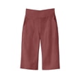 thumbnail image 3 of Women's Knee Length Bermuda Yoga Shorts, High Waisted Loose Wide Leg Summer Shorts with Pockets, Stretchy Athletic Gym Shorts for Casual Workout Daily Wear Wine M, 3 of 5
