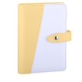 thumbnail image 1 of Carpeta de piel sintética A6, carpeta recargable de 6 anillas para papel de relleno A6, cubierta de carpeta personal de hojas sueltas con cierre magnético, azul menta y blanco, 1 of 7