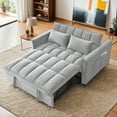 thumbnail image 3 of Kadyn Sofa Bed, Couch Bed, 54 Inch Adjustable Backrest Sofa or Sofa Bed, Futon Sofa with Double Armrest and Pouch, Light Gray, 3 of 13
