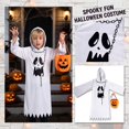 thumbnail image 4 of Ghost Outfit, Ghost Roleplay, Ghost Cos, Ghost Cosplay, Ghost Costume, Ghost Costume Ki'Ds With Pumpkin Bag Halloween Costumes, White 120, 4 of 5