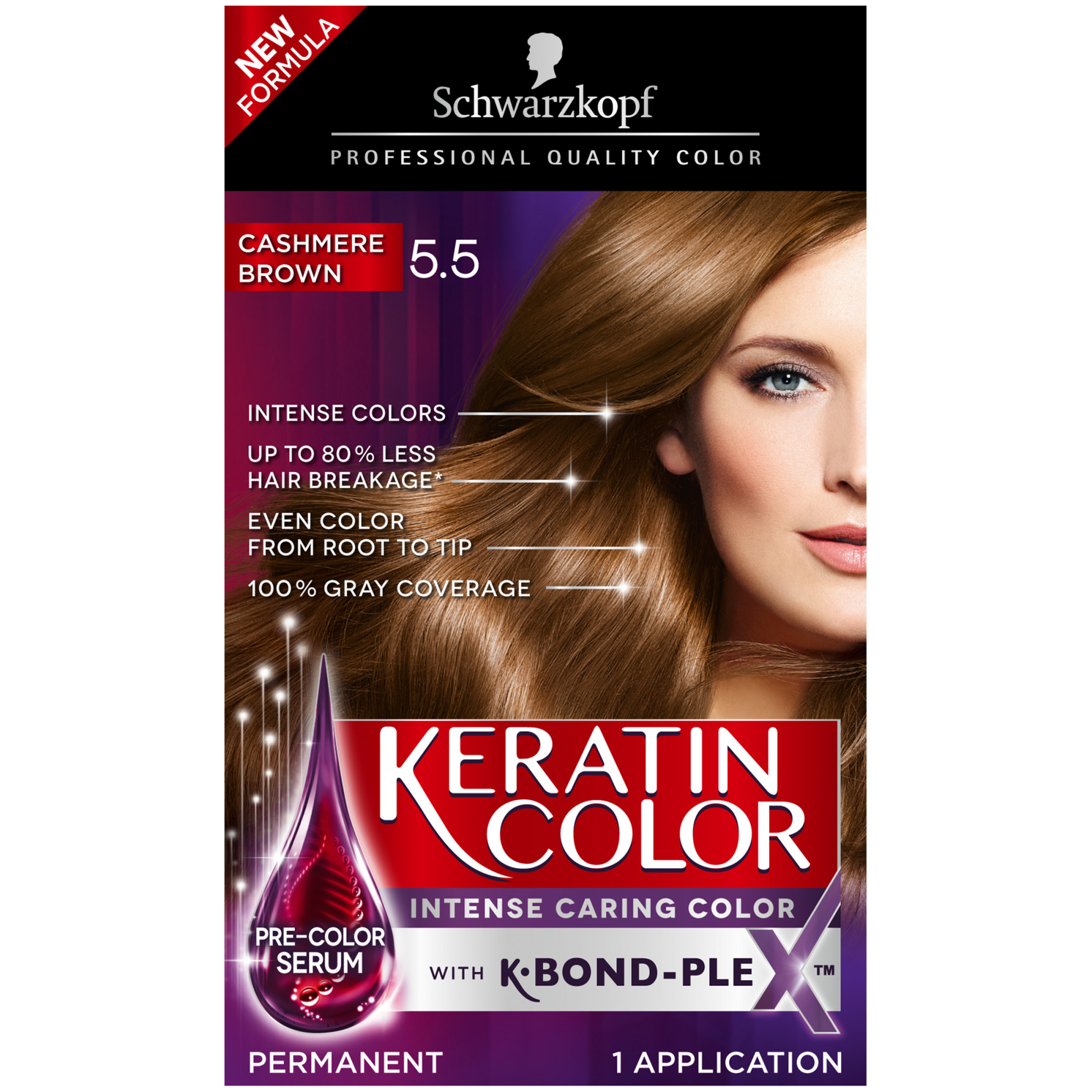 Schwarzkopf Keratin Color Permanent Hair Color Cream, 5.5 Cashmere Brown - image 3 of 10