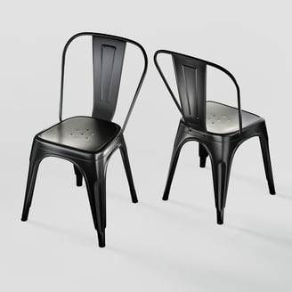 Free Shipping! Alden Design Metal Dining Chairs Set of 4, Black