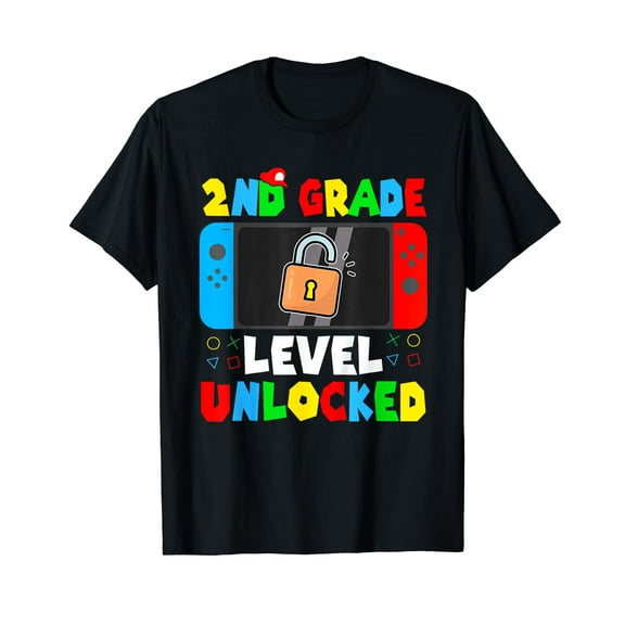 Kids Game Gaming 2nd Grade Level Unlocked First Day Boys T-Shirt