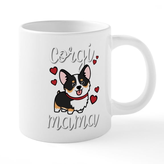 CafePress - Black Tricolor Corgi Mugs - 20 Oz White Ceramic Mega Mug