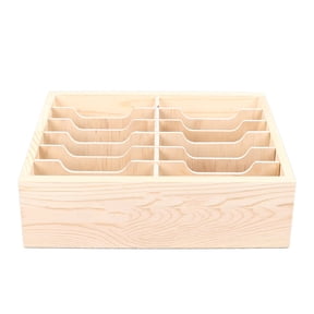 Falleo Clearance Cell Phone Box Storage Case 12 Compartments Tabletop Wooden Holder for Home Classroom
