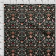 thumbnail image 3 of oneOone Silk Tabby Black Fabric Leaves|Bird & Floral Artistic Sewing Craft Projects Fabric Prints By Yard 42 Inch Wide, 3 of 4