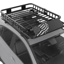 Telyswee Flag 49"x 36"x 5" Roof Rack Basket Rooftop Cargo Carrier with Extension Black Car Top Luggage Holder Universal for SUV Cars