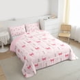 thumbnail image 3 of Homewish Cute Cartoon Bow Knot Full Size Comforter Sets,Kawaii Flower Daisy Bedding Comforter Set,Pink Heart Print Bedding Sets For Kids,Breathable Home Decor Reversible,3 Pieces, 3 of 8