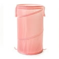 Your Zone Popup Polyester Spiral Laundry Hamper, Pink