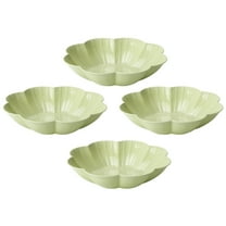 DEEPCRAFF 4Pcs Light Green Flower Shaped Serving Platter Plastic For Parties And Event Organizers