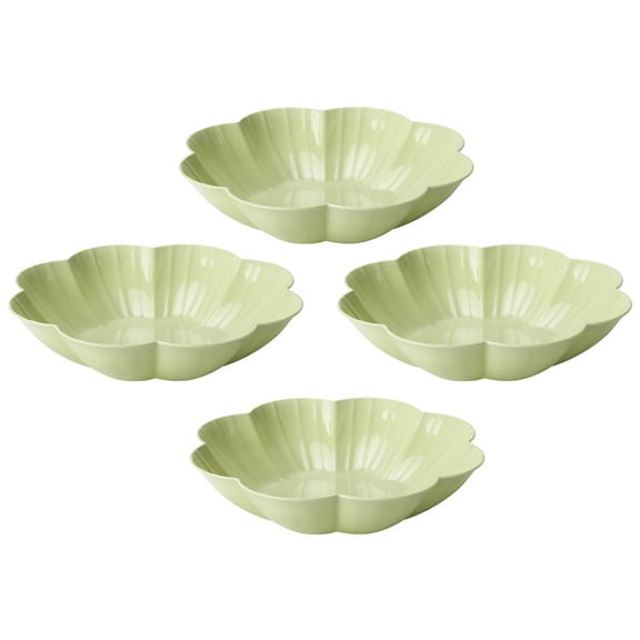 DEEPCRAFF 4Pcs Light Green Flower Shaped Serving Platter Plastic For Parties And Event Organizers
