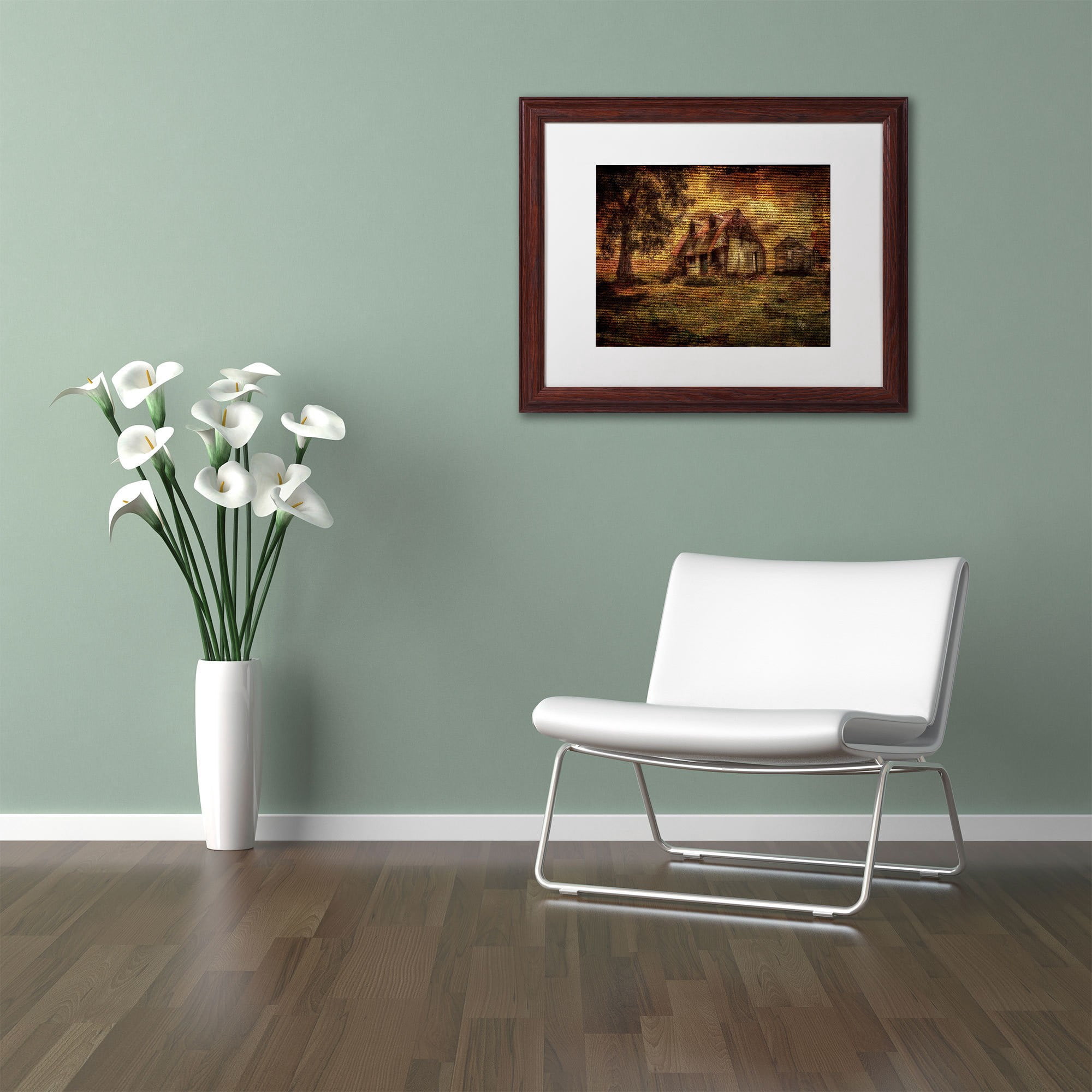 Trademark Fine Art "Just Biding Time" Canvas Art by Lois Bryan, White Mat, Wood Frame