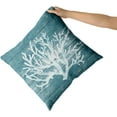 thumbnail image 3 of Summer Coral Throw Pillow Covers 18x18 inch,Retro Turquoise Wooden Plank Sea Star Nautical Pillows Cases, Beach Coastal Blue Decorative Pillowcase Room Decor Home Sofa Bed Set of 2, 3 of 6