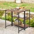 thumbnail image 3 of Patiojoy Table à Manger Pliante Étagères de Rangement en Bois d'Acacia pour Usage Intérieur et Extérieur, 3 of 10