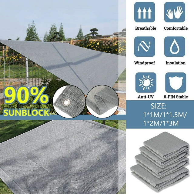 Outdoor Shading Net Sun Shade Cloth Breathable UV Protection Heat Resistant Sunblock Mesh Garden Accessories Weaving Craft for Plant Cover Shade Cloth Reinforced Grommets