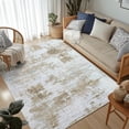 thumbnail image 1 of OLANLY Modern Abstract Area Rugs for Living Room, 3x5 Non Slip Machine Washable Rug, Lightweight Low Pile Floor Carpet for Bedroom, Dining Room, Nursery, Home Office, Entryway Rugs, Gold, 1 of 9