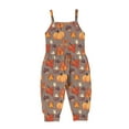 thumbnail image 2 of EGNMCR Combinaisons et Barboteuses pour Filles Combinaisons pour Tout-Petits Bébé Fille Barboteuse à Bretelles Imprimée Pantalon avec Poches Barboteuses pour Enfant, 2 of 9