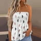 thumbnail image 2 of Verano camisetas sin mangas para las mujeres Camiseta sin mangas Bandeau sin tirantes a rayas para mujer, camiseta informal sin mangas para vacaciones de verano, camiseta holgada de tubo (Pink, S), 2 of 5