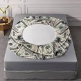 thumbnail image 4 of Orylavena Gray Green Money Print Microfiber Fitted Sheet Set, Twin, 3-Piece, 4 of 4