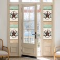 thumbnail image 2 of Beige Sage Green Texas Star Window Privacy Film, Vintage Stars Wooden Static Cling UV Sun Blocking Heat Control Window Tint Day and Night, Non-Adhesive One Way Windows Privacy Cover 17.7''x78.7'', 2 of 7