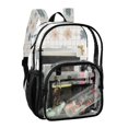 thumbnail image 2 of PVC Transparent Backpacks Clear Backpack for Travel and Outings Delicate Pastel Flowers Pattern, 2 of 7