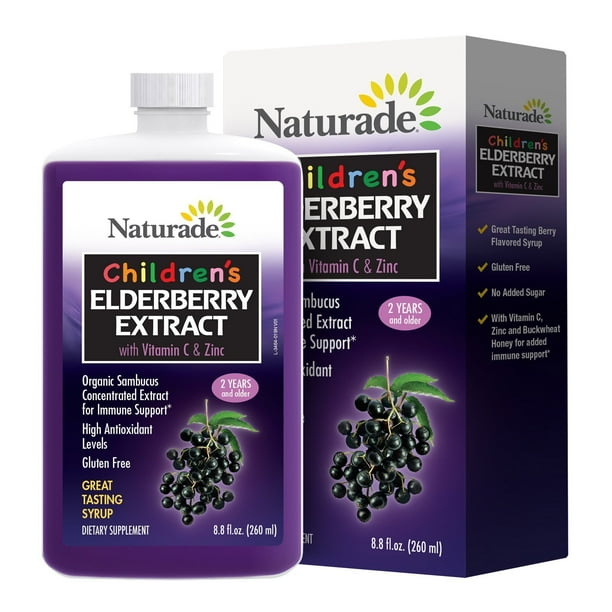 Naturade Children's ELDERBERRY Syrup with Vitamin C & Zinc, 8.8 fl oz